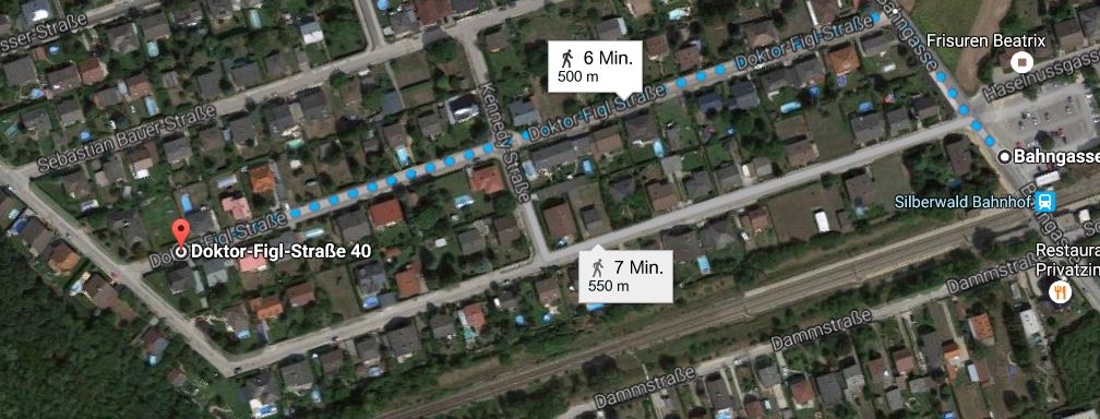 Fussweg S-Bahn zum Baugrund